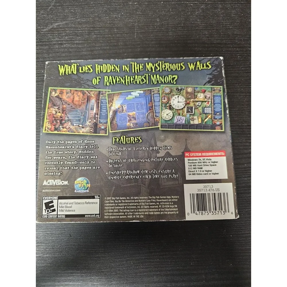Mystery Case Files Ravenhearst PC Game Very‎ Good
